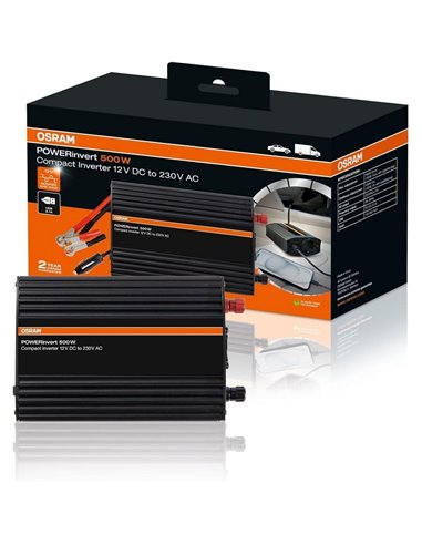 Inversor de potência compacto de 12 V a 230 V até 500 W POWERinvert, silencioso