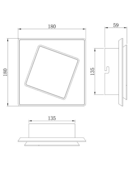 Aplique de pared blanco DAKLA 18cm Mantra medidas | LeonLeds