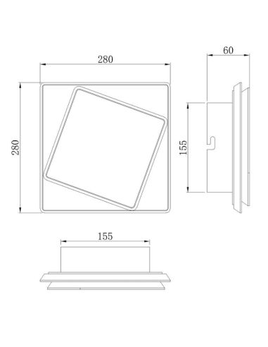 Aplique de pared 28cm blanco DAKLA 6426 Mantra  medidas | LeonLeds