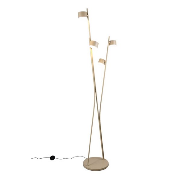 Luminária de chão CODA com 4 focos ajustáveis, pedal, lâmpadas excluindo 4x GX53 máx. 10 W, IP20, bege