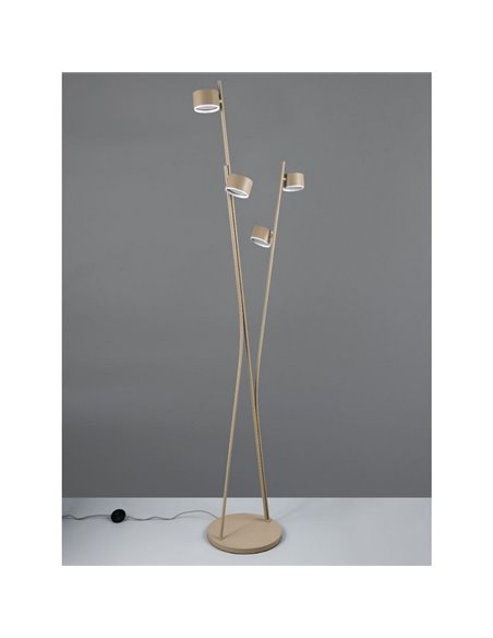 Lámpara de pie con 4 focos orientables CODA interruptor pedal bombillas excl. 4x GX53 max. 10W IP20 Beige