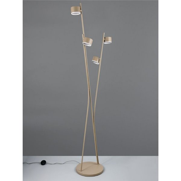 Lampadaire CODA avec 4 spots orientables, interrupteur à pédale, ampoules non incluses : 4 GX53 max. 10 W, IP20, beige