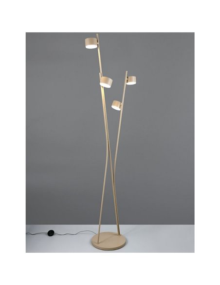 Lampadaire CODA avec 4 spots orientables, interrupteur à pédale, ampoules non incluses : 4 GX53 max. 10 W, IP20, beige