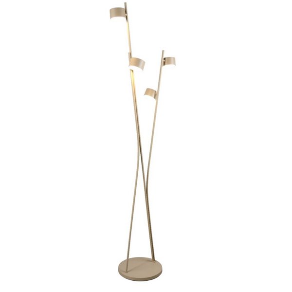 Lampadaire CODA avec 4 spots orientables, interrupteur à pédale, ampoules non incluses : 4 GX53 max. 10 W, IP20, beige