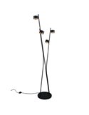 Lampadaire CODA 4 lampes avec interrupteur à pied, sans 4 ampoules GX53, max. 10 W, IP20, noir