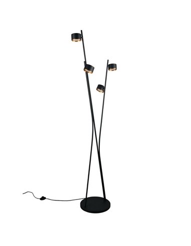 Lámpara de pie con CODA 4 luces, con interruptor pedal bombillas excl. 4x GX53 max. 10W IP20 Negro