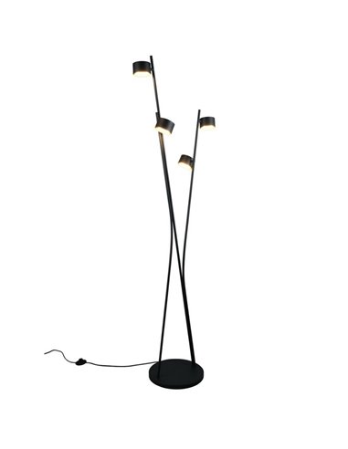 Luminária de chão CODA de 4 lâmpadas com pedal, excluindo 4 lâmpadas GX53, máx. 10 W, IP20, preta