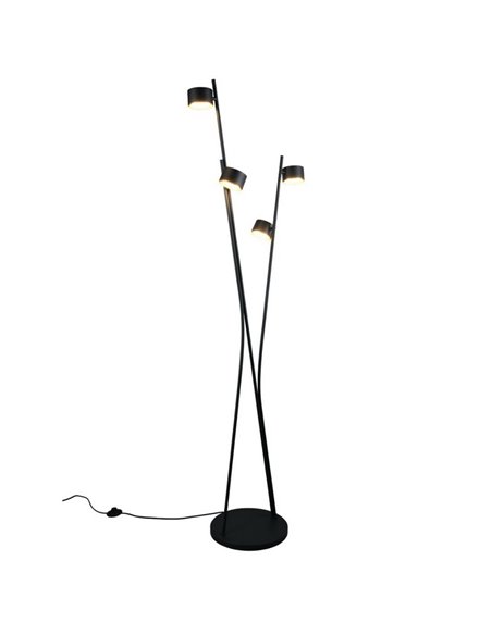 Luminária de chão CODA de 4 lâmpadas com pedal, excluindo 4 lâmpadas GX53, máx. 10 W, IP20, preta