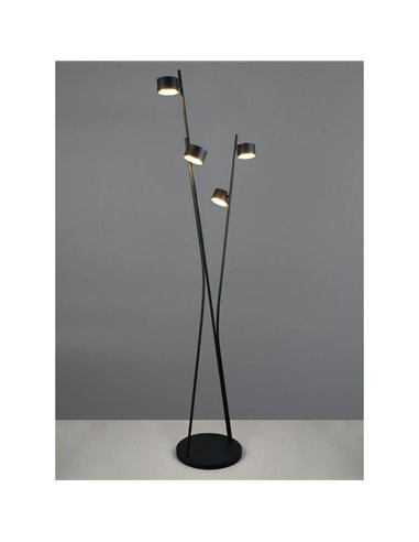 Luminária de chão CODA de 4 lâmpadas com pedal, excluindo 4 lâmpadas GX53, máx. 10 W, IP20, preta