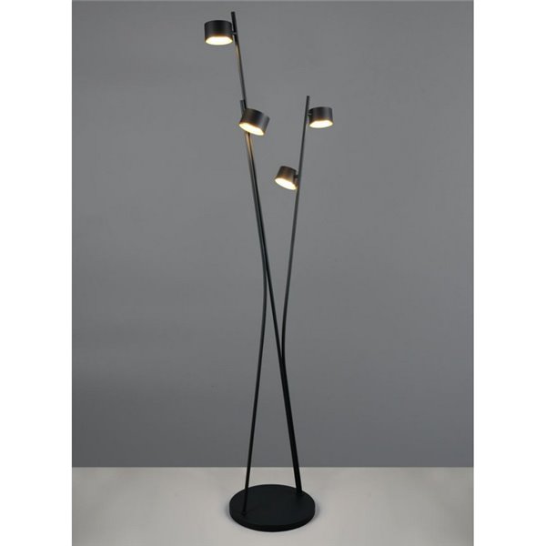 Lampadaire CODA 4 lampes avec interrupteur à pied, sans 4 ampoules GX53, max. 10 W, IP20, noir