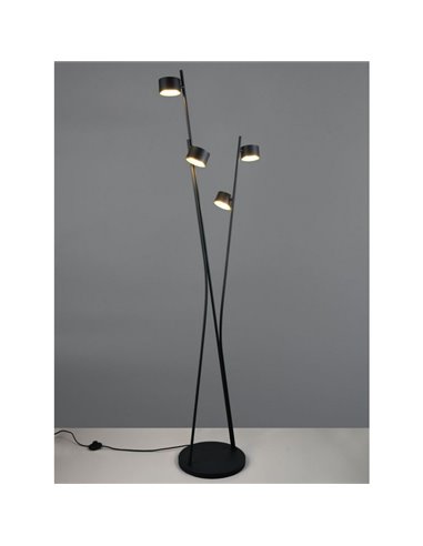 Luminária de chão CODA de 4 lâmpadas com pedal, excluindo 4 lâmpadas GX53, máx. 10 W, IP20, preta