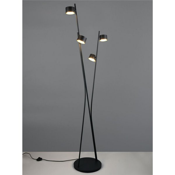 Luminária de chão CODA de 4 lâmpadas com pedal, excluindo 4 lâmpadas GX53, máx. 10 W, IP20, preta