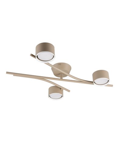 Plafonnier CODA avec 3 spots orientables, ampoules non incluses : 3 GX53 max. 10 W, IP20, beige