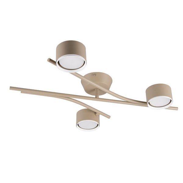 Luminária de teto CODA com 3 focos ajustáveis, lâmpadas excluindo 3x GX53 máx. 10 W, IP20 bege