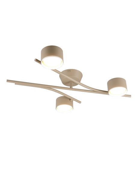 Luminária de teto CODA com 3 focos ajustáveis, lâmpadas excluindo 3x GX53 máx. 10 W, IP20 bege