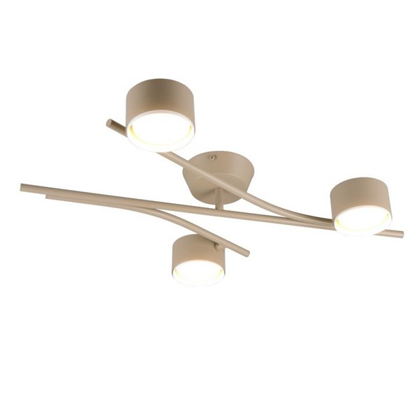 Luminária de teto CODA com 3 focos ajustáveis, lâmpadas excluindo 3x GX53 máx. 10 W, IP20 bege
