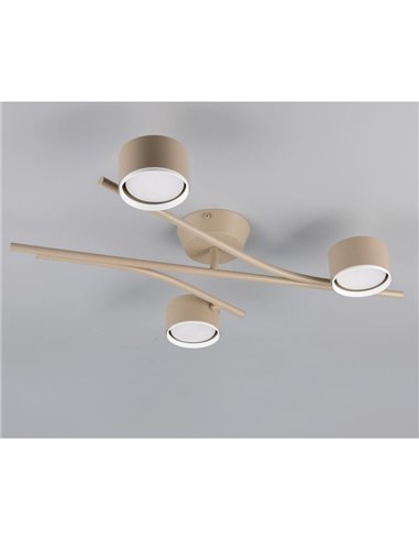 Luminária de teto CODA com 3 focos ajustáveis, lâmpadas excluindo 3x GX53 máx. 10 W, IP20 bege