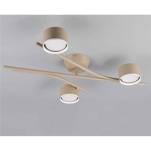 Plafonnier CODA avec 3 spots orientables, ampoules non incluses : 3 GX53 max. 10 W, IP20, beige