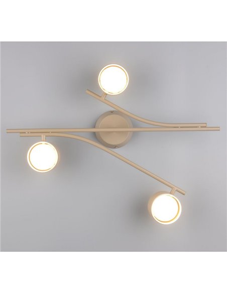 Plafón de techo con 3 focos orientables CODA bombillas excl. 3x GX53 max. 10W IP20 Beige