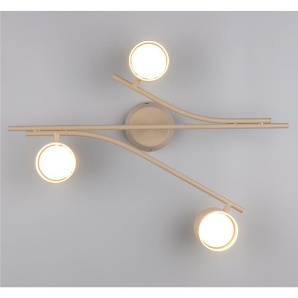 Luminária de teto CODA com 3 focos ajustáveis, lâmpadas excluindo 3x GX53 máx. 10 W, IP20 bege