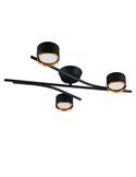 Plafón de techo con 3 focos CODA bombillas excl. 3x GX53 max. 10W IP20 Negro