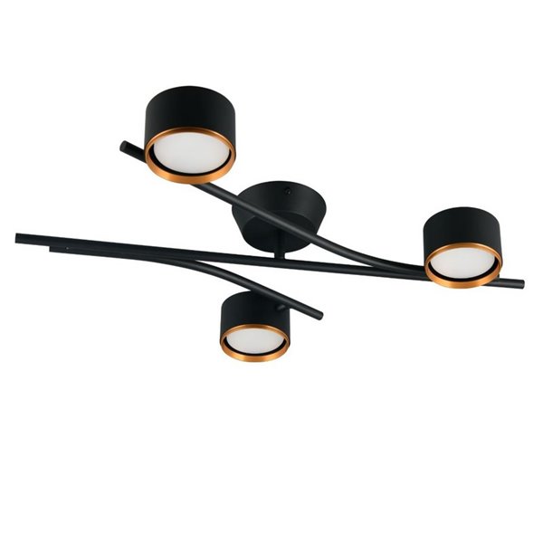 Luminária de teto CODA com 3 lâmpadas (excluindo 3x GX53 máx. 10W, IP20 preta)