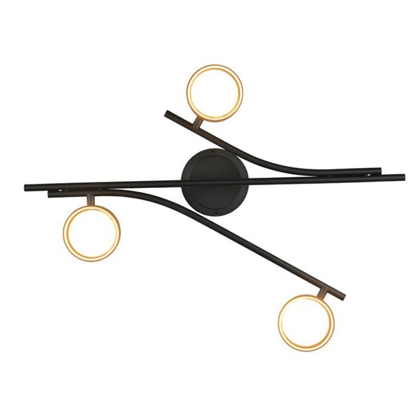 Luminária de teto CODA com 3 lâmpadas (excluindo 3x GX53 máx. 10W, IP20 preta)