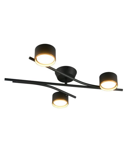 Luminária de teto CODA com 3 lâmpadas (excluindo 3x GX53 máx. 10W, IP20 preta)