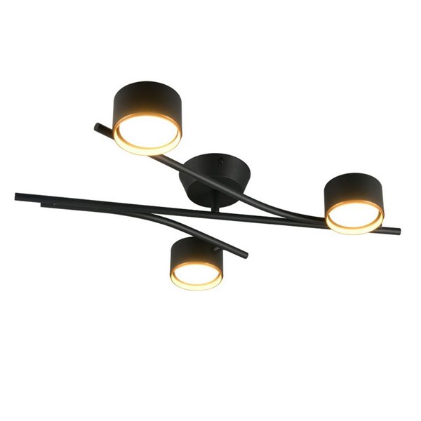 Luminária de teto CODA com 3 lâmpadas (excluindo 3x GX53 máx. 10W, IP20 preta)