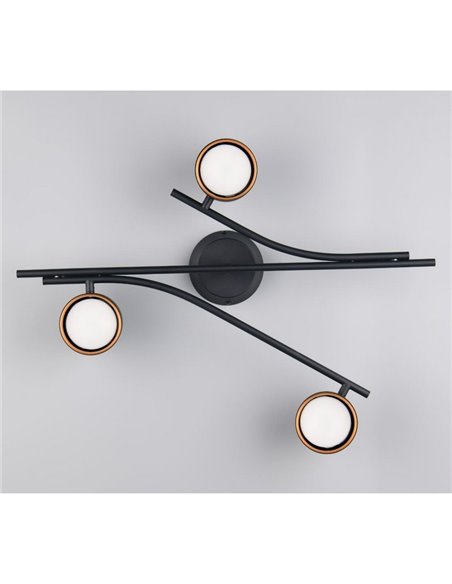 Luminária de teto CODA com 3 lâmpadas (excluindo 3x GX53 máx. 10W, IP20 preta)
