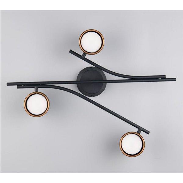 Plafonnier CODA à 3 ampoules (hors 3x GX53 max. 10W, IP20 Noir)