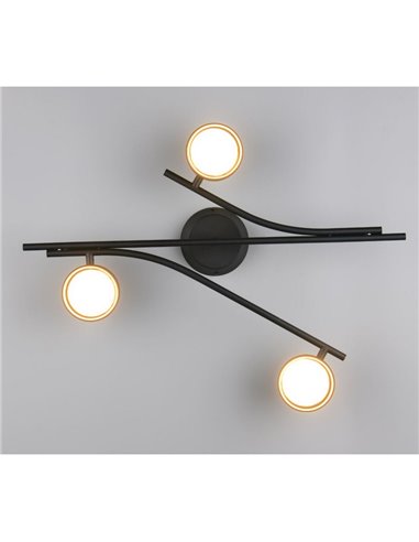 Plafón de techo con 3 focos CODA bombillas excl. 3x GX53 max. 10W IP20 Negro