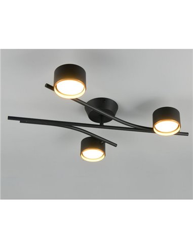 Plafón de techo con 3 focos CODA bombillas excl. 3x GX53 max. 10W IP20 Negro