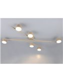 Luminária de teto CODA com 6 focos ajustáveis, excluindo 6 lâmpadas GX53, máx. 10W, IP20, bege