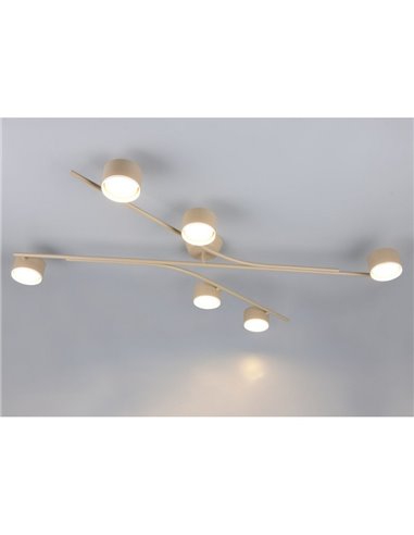 Luminária de teto CODA com 6 focos ajustáveis, excluindo 6 lâmpadas GX53, máx. 10W, IP20, bege