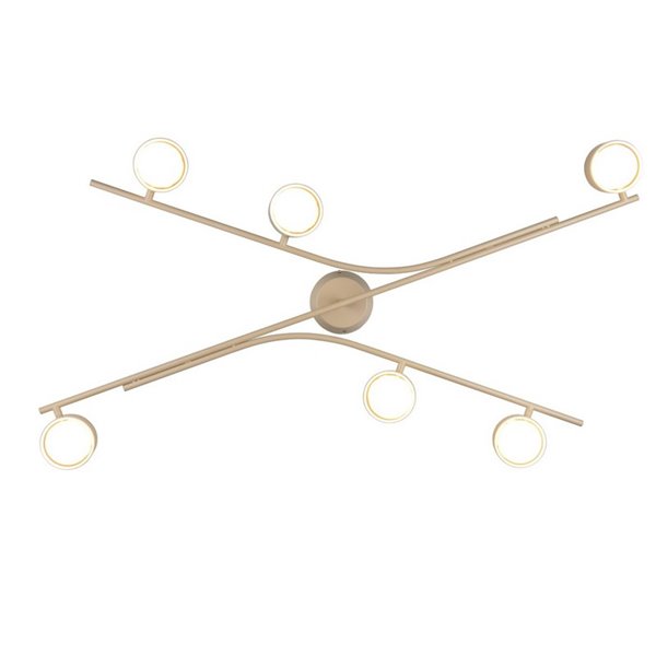 Luminária de teto CODA com 6 focos ajustáveis, excluindo 6 lâmpadas GX53, máx. 10W, IP20, bege