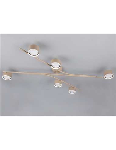 Plafonnier CODA à 6 spots orientables, sans 6 ampoules GX53, max. 10 W, IP20, beige