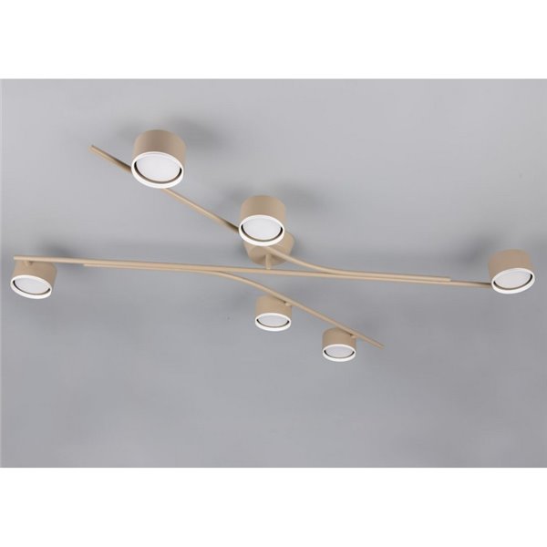 Plafonnier CODA à 6 spots orientables, sans 6 ampoules GX53, max. 10 W, IP20, beige