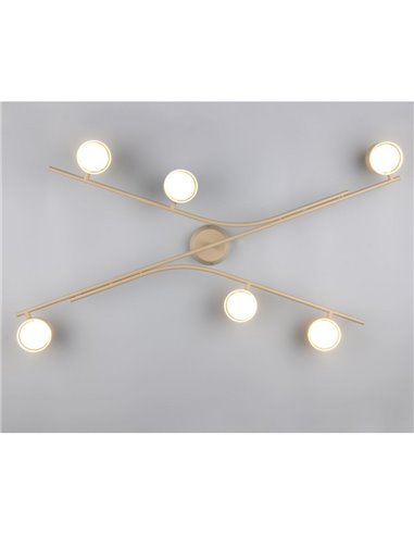 Plafón de techo CODA con 6 focos orientables bombillas excl. 6x GX53 max. 10W IP20 Beige