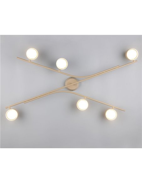 Plafonnier CODA à 6 spots orientables, sans 6 ampoules GX53, max. 10 W, IP20, beige