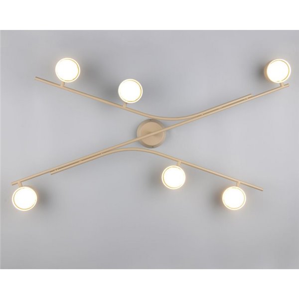 Plafonnier CODA à 6 spots orientables, sans 6 ampoules GX53, max. 10 W, IP20, beige