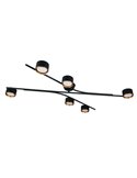 Luminária de teto CODA, 6 focos ajustáveis, lâmpadas excluindo 6x GX53, máx. 10 W, IP20, preta