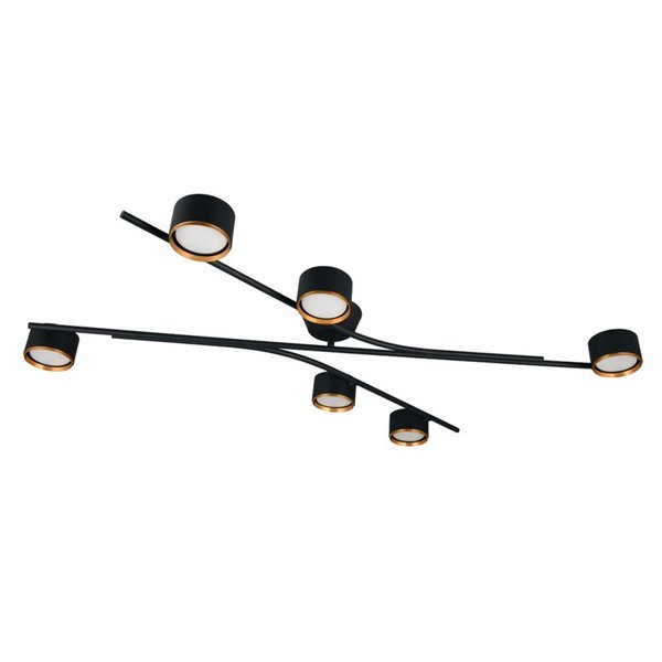 Plafonnier CODA, 6 spots orientables, sans 6 ampoules GX53, max. 10 W, IP20, noir