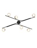 Luminária de teto CODA, 6 focos ajustáveis, lâmpadas excluindo 6x GX53, máx. 10 W, IP20, preta