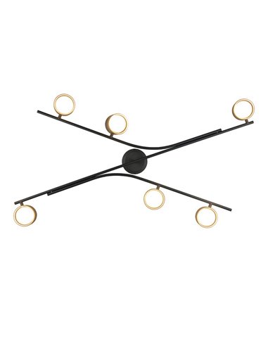 Plafón de techo CODA 6 focos orientables bombillas excl. 6x GX53 max. 10W IP20 Negro