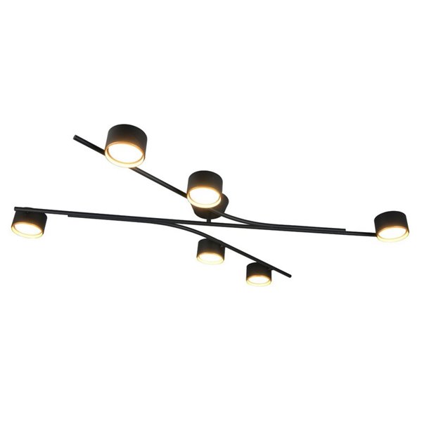 Plafonnier CODA, 6 spots orientables, sans 6 ampoules GX53, max. 10 W, IP20, noir