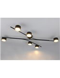 Plafonnier CODA, 6 spots orientables, sans 6 ampoules GX53, max. 10 W, IP20, noir
