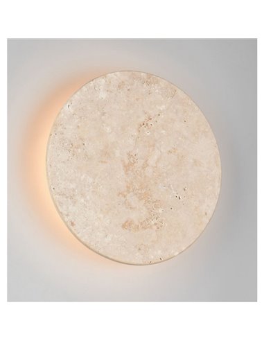 Applique murale LED ronde en pierre de travertin BOBBIN Ø23cm 4W 1x 370lm, 3000K IP20