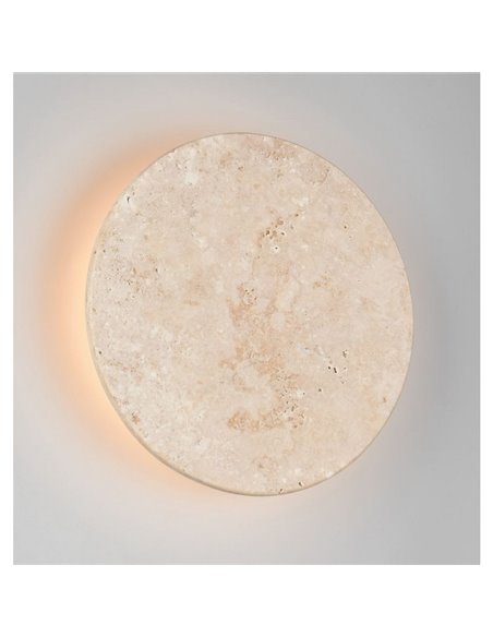 Applique murale LED ronde en pierre de travertin BOBBIN Ø23cm 4W 1x 370lm, 3000K IP20
