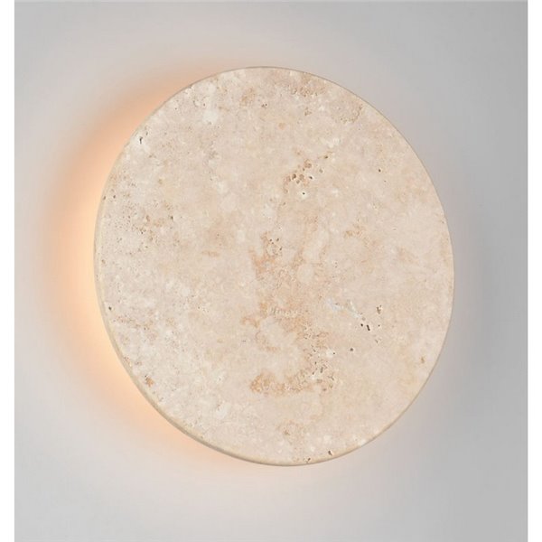 Applique murale LED ronde en pierre de travertin BOBBIN Ø23cm 4W 1x 370lm, 3000K IP20